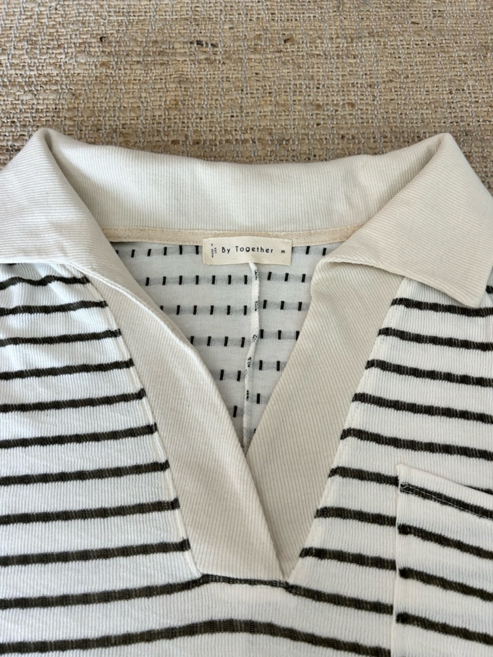 NWOT By Together Relaxed Striped Polo - Picture 6 of 9